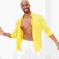 صورة Erkek Baie Keten Bermuda